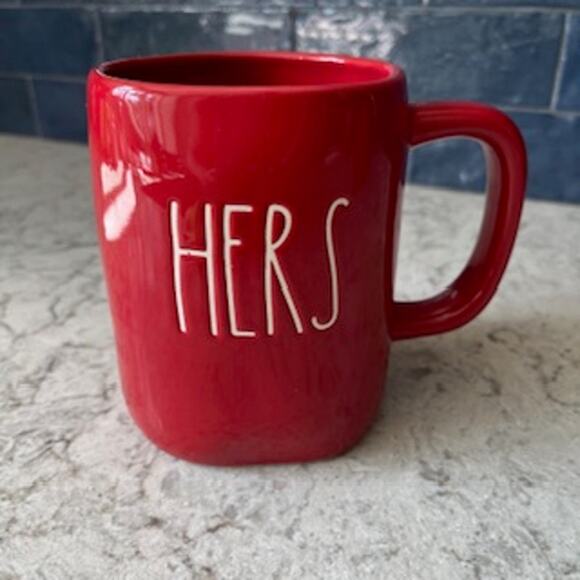 Rae Dunn HIS & HERS Mug Set - Red/White - Picture 9 of 12